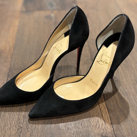 Christian Louboutin Iriza 100 Black Suede Heels 36 - Picture 4 of 9
